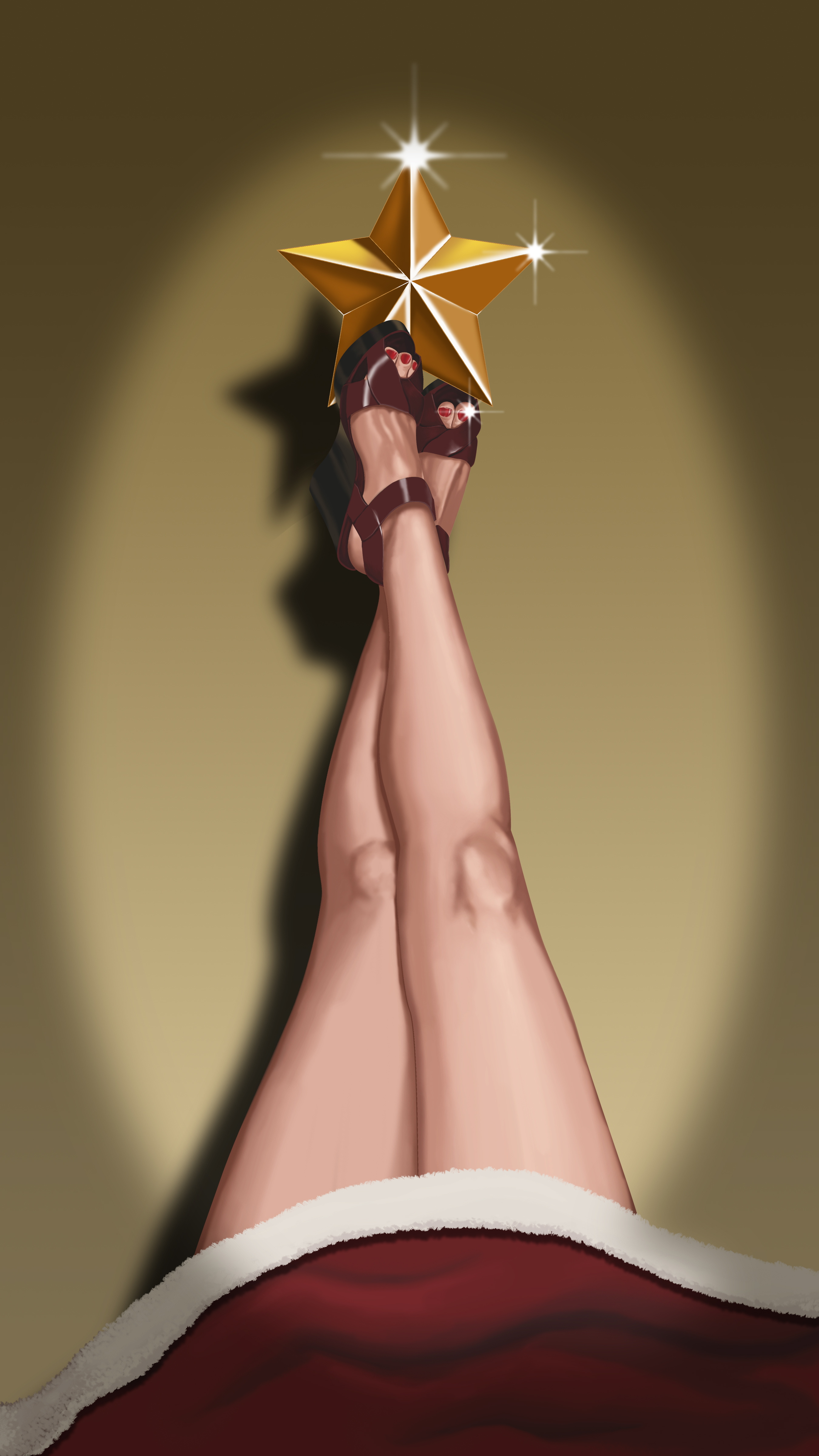 A lovely pair of Holiday legs. Painted in Photoshop.