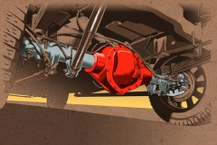 A rear axle. Painted in Photoshop, with pencil drawing.