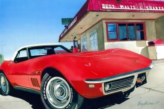 Portales Corvette, gouache, commissioned by Robin Rowley May.