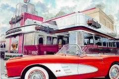 Silver Diner, gouache, collection of Von Hengst family.