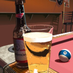 Budweiser on Pool Table